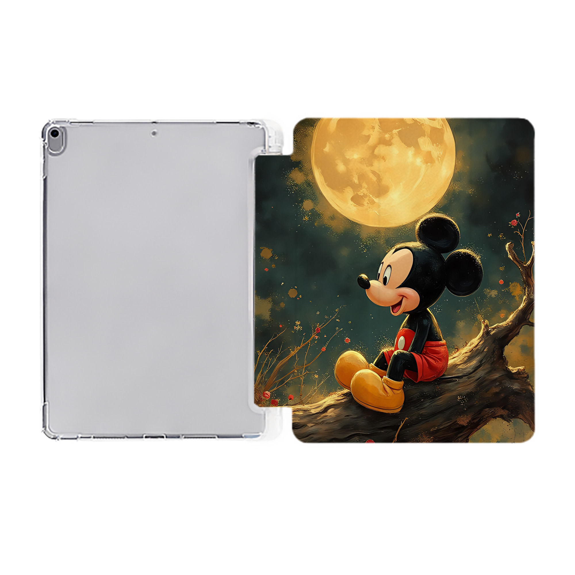 ミッキーマウス Mickey Mouse IPad ケース ペン収納付き 三つ折りスタンド PUレザー×シリコン 対応機種9.5/10.5/10.9インチ